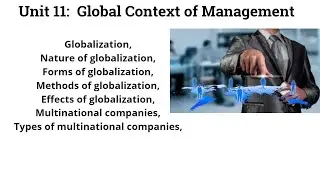 Global Context Of Management | Globalization | Methods of globalization | Multinational companies