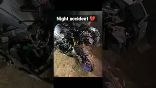Yamaha R15M Night Accident 😭 #shorts#viral#bikeride#r15m#crash#nightride#nightrider#sadstatus#rider
