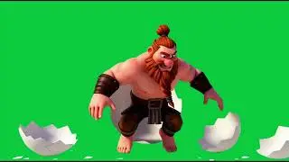 Le vicking sort de l'oeuf 4k Green Screen