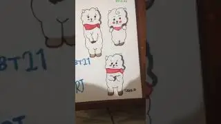 Drawing Bt21 RJ. #shorts #bt21drawing #bt21rj #bt21 #bts