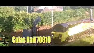 *NEW* Colas Rail 70810 Hauls 6V46 under Wallows Lane Bridge