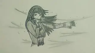 Draw a girl with scarf in wind || paper pencil drawing step by step