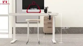 V-mounts Tempered Glass Height Adjustable Desk JSD5-01-G4