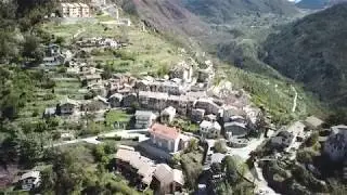 France from the sky - Rimplas village (french Alps)