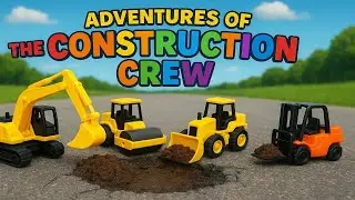 Adventures of Construction Crew | Dance | Toys | Bulldozer, Excavator, Road roller, Forklift | Kids