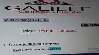 Les noms composés.