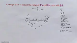 design DFA to accept the string of 1's and 0's ends with 00