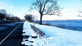 Walking Cross Island Parkway Trail in Bayside, Queens, New York City | Feb 2021