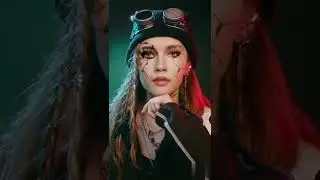 AI punk creative makeup#Creative makeup% steampunk#beauty makeup