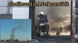 Großbrand in Markranstädt - Lagerhalle mit landwirtschaften Geräten in Vollbrand am 09.01.2024
