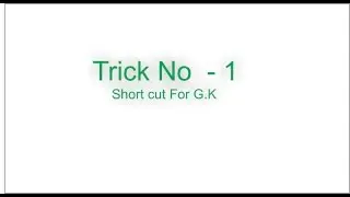 G.k Best short tricks.........