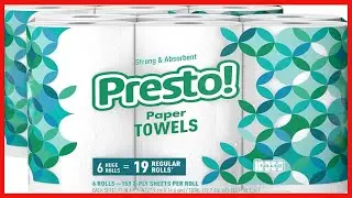 Amazon Brand - Presto! Flex-a-Size Paper Towels, Huge Roll, 12 Count = 38 Regular Rolls, 158 Sheets
