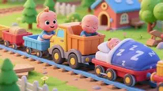 Baby Truck Builds the Sleepy Train | Bedtime Construction Song for Kids