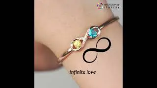 2 Birthstone Infinity Cuff Bracelet #birthstone #bracelets