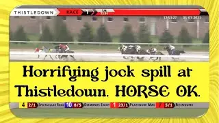 CATASTROPHIC SPILL at Thistledown. Horse 