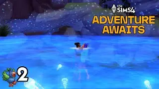 Love between an Alien and Bird under the glow of worms in The Sims 4