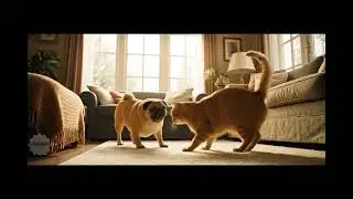 Pug & Orange Kitty in an AI‑Generated Playdate | Watch These Models Come Alive 🐕🐈✨