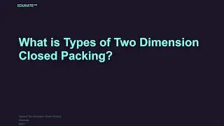 What is Types of Two Dimension Closed Packing?