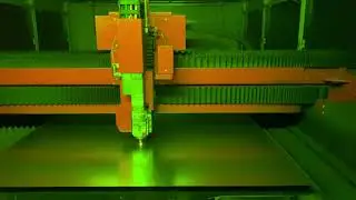 Bystronic Fiber Laser 4020 ByTrans Extended. Cutting 1.5 mm Dc01+ZE ( aluzink )