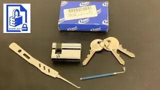 (185) Asec half Euro cylinder lock picked - Learn lock picking - Good practice Lock for Beginners