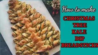 HOW TO MAKE CHRISTMAS TREE KALE DIP BREADSTICKS