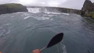 Kayaking my first waterfall (Goda Foss in Iceland). Sept 2017