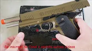 Airsoft - 1911 Predator Tactical King Arms Tan GBB 6mm - E&G Comércio