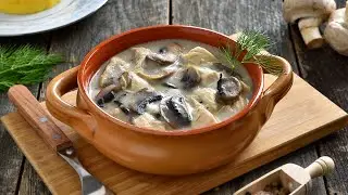 Cea mai buna ciulama de pui cu ciuperci 🍗🍄 cremoasa si plina de gust 😋