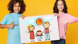 Happy Family Drawing Easy | How To Draw Happy Family | Family Drawing For Kids