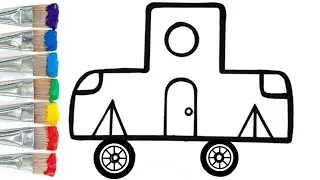 A House shape Car | Drawing | Coloring 🎨 