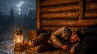 Sleeping on a Porch in Strawberry During a Thunderstorm Night | RDR2 ASMR