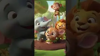Jungle Friends & Teamwork 🦁🐒 | Kids Story Jungle Friends & Teamwork | Kids Story 30 Seconds Shorts