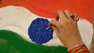 Learn Very Easy And Innovative Indian Flag Rangoli🇮🇳👳Special For Kids| Rangoli With Easy Tricks