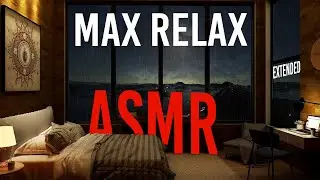 (EXTENDED) ASMR Seaside Cabin RAINY Night, SOFT VINYL VIOLIN and PIANO | MAX RELAX Ambience