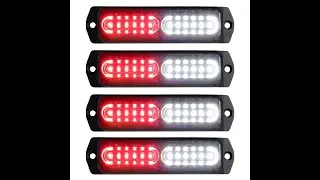 ASPL 4pcs Sync Feature 12-LED Surface Mount Flashing Strobe Lights  (Red White)
