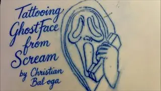 Christian Baloga is Live Tattooing GhostFace from Scream Movie!