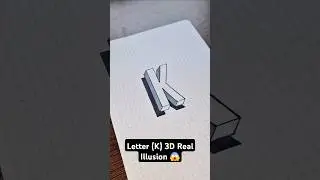 How to draw Letter (K) 3D Real Illusion #drawing #easy3d  #realistic #3ddrawing #satisfying #shorts