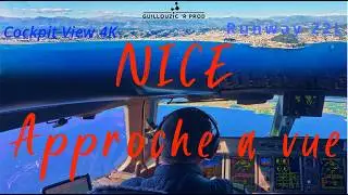NICE Landing (#LFMN) behind Captain's wheel rwy 22L Approche à vue NICE #cockpitmovie #cockpitsound