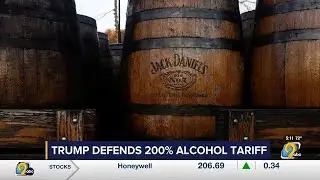 Trump defends his promise to issue 200 percent tariff on alcohol coming into the U.S. from the EU