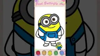 How to Draw Bob the Minion Drawing and Coloring Animation for Kids Toddlers Preschoolers