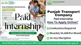 Paid Internship Opportunity In Punjab Transport Company | Rs. 50,000/- Per Month |