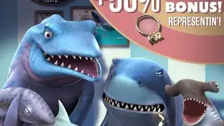 Hungry shark evolution characters sings I'm blue