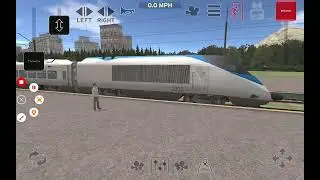 acela express 2032 F passenger train in train and rail yard simulator.
