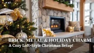 Industrial Christmas Fireplace Mantel   Unique Holiday Home Decor with Loft Style