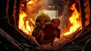 Heroic Chick Saves Baby From Burning House | Amazing Story of Friendship