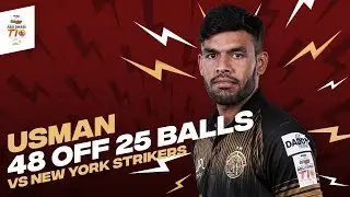 Usman Khan 48 from 25 vs New York Strikers | Day 8 | Abu Dhabi T10 Season 6