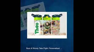 Buzz & Woody Take Flight: Personalized 12 oz Tumbler for Kids!