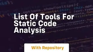 list of tools for static code analysis