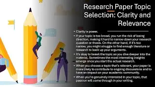 Research Paper Topic Selection: Clarity and Relevance