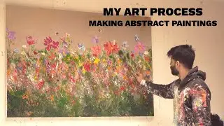 Abstract Painting Process | Large Canvas Studio Work